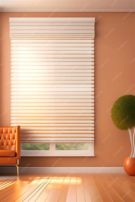 Premium AI Image | Empty luxury room with beige brown wall white window