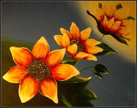 Acrylic Flower Paintings On Canvas
