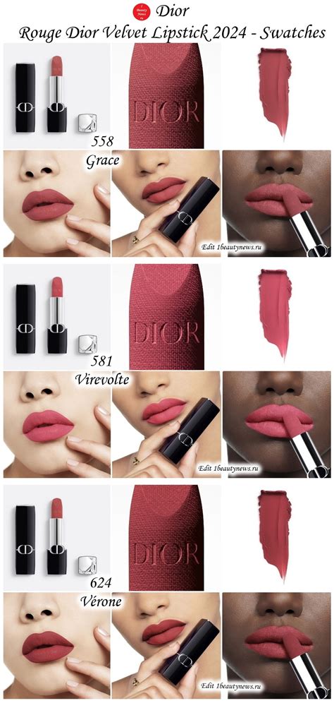 Новые бархатно-матовые губные помады Dior Rouge Dior Velvet Lipstick ...