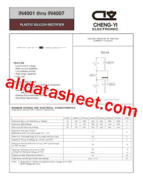 IN4005 Datasheet(PDF) - CHENG-YI ELECTRONIC CO., LTD.