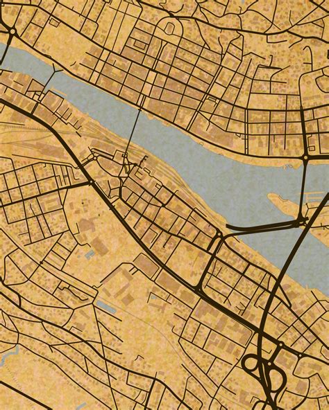 DRAMMEN City Digital Map Poster – Retro | Maps & More
