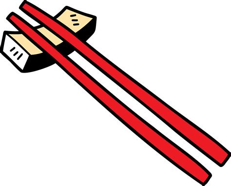 hand drawn chinese chopsticks illustration on transparent background