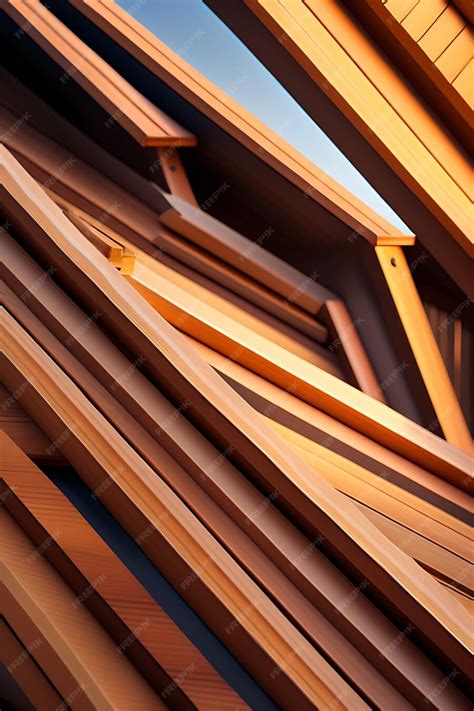 Premium AI Image | Construction of a wooden roof with wooden beams Wood ...