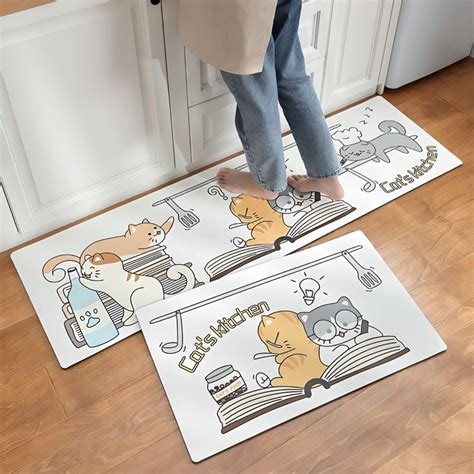 Килими за кухня две части от мемори пяна с размери 45*75cm и 45*150cm