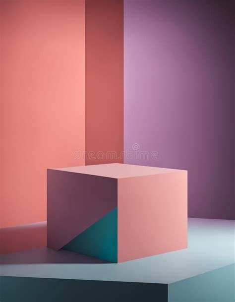 Minimalistic Pastel Tones Background with a Plinth for Product ...