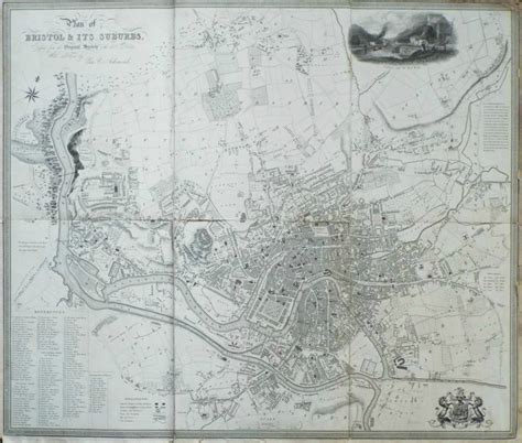 Antique Maps of Bristol in Gloucestershire