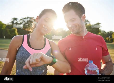 Let's check how many calories we burned Stock Photo - Alamy