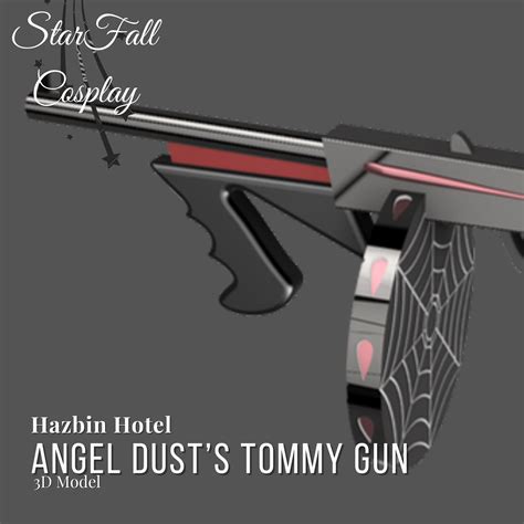 STL file Angel Dusts Tommy Gun Hazbin Hotel Cosplay 👼・3D printable