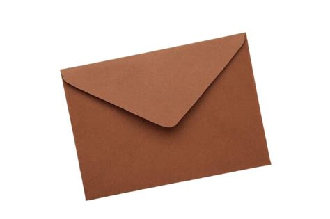 premium photo empty brown envelope isolated  white background