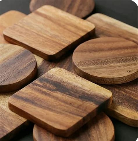 Wooden Costers Set at Rs 50/piece | Wood Resin Coasters in Nagina | ID ...