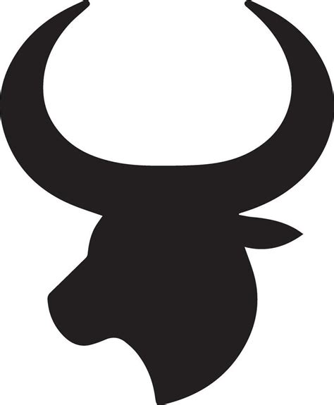 Bull Horn Vector silhouette black color, A Bull Horn Icon vector 36286143 Vector Art at Vecteezy