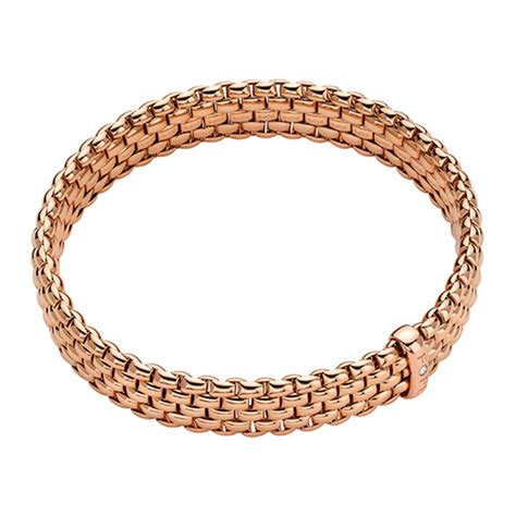 Fope 18ct Rose Gold Panorama 0.01ct Diamond Bracelet 01M04BX_BB_R_XRX ...