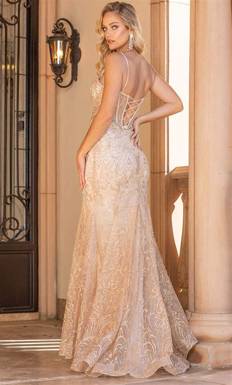 Dancing Queen 4341 - Beaded Basque Waist Prom Dress – Couture Candy