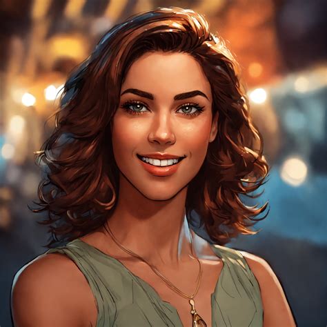 Lexica - Cartoon realistic comic Portrait withe American woman