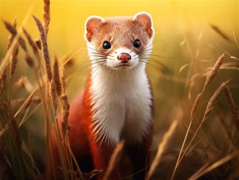 premium photo stunning closeup mysterious marsh weasel captured  camera
