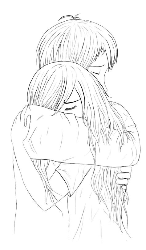 Anime Couple Hugging Drawing at GetDrawings | Free download