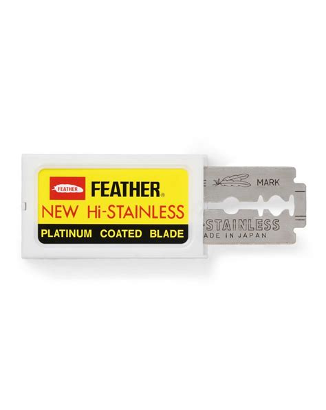 Feather New Hi-Stainless Double Edge Razor Blades (10 Blades) - Barber ...