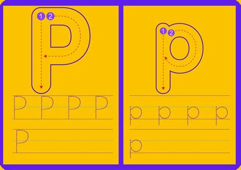 premium vector kindergarten alphabet worksheets handdrawn letter p