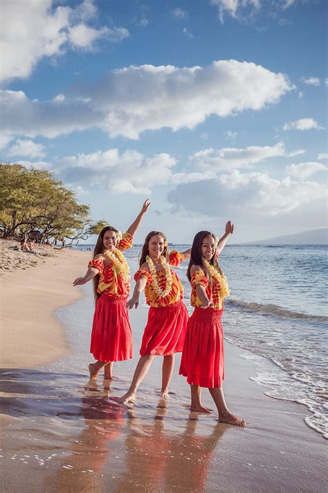 "Three Teen Traditional Hawaiian Hula Dancers On The Beach" by Stocksy