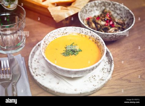 Traditional Georgian restaurant food. Gourmet Caucasian menu in cafe ...
