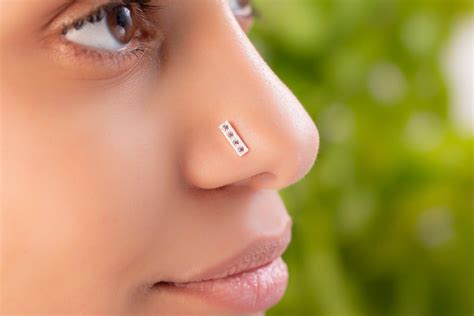 Edgy Nose Stud Shapes CZ Nose Stud Jewelry 22 Gauge L - Etsy