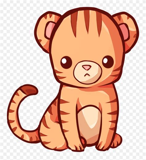Kawaii Cute Tiger Drawing Clipart (#5539624) - PinClipart