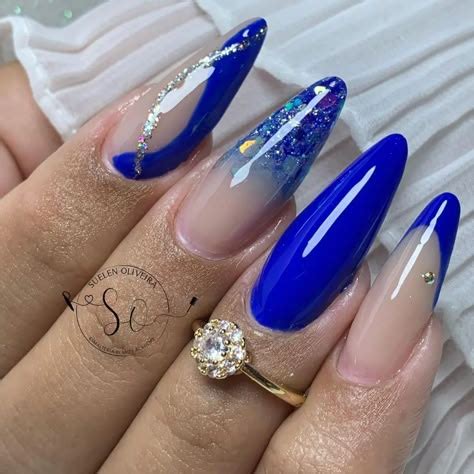 Unha Em Gel Azul Royal