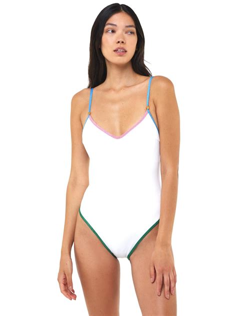 Ribbed One Piece Swimsuit With Lurex Edges Filippa Lagerback Co-lab
