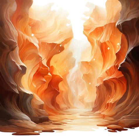 Premium Vector | Watercolor Vector Antelope Canyon Light Beams On White Ba