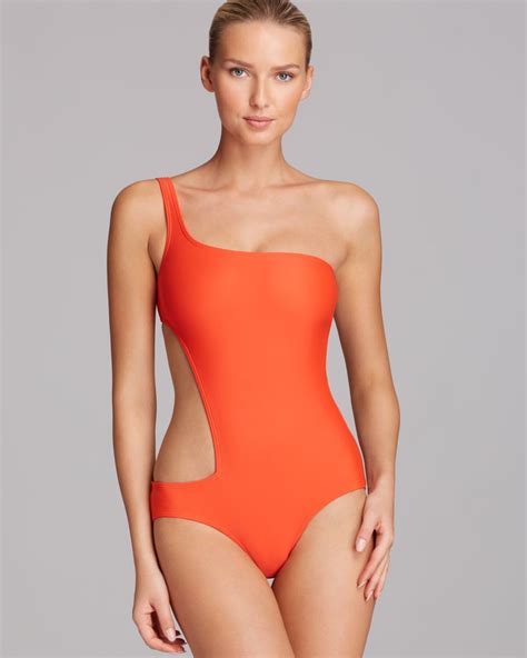 One shoulder cut out one piece swimsuit plus – Girls sales, children’s
