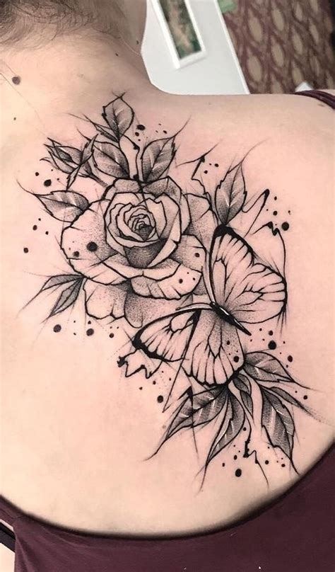 Tatuagens Florais Nas Costas - Tatuagens De Flores Vintage Nas Costas