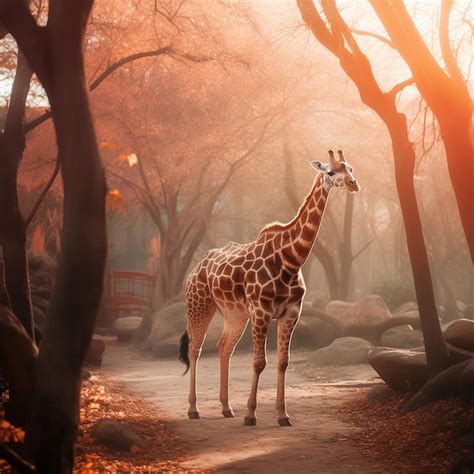 Premium AI Image | african giraffe in the savanna