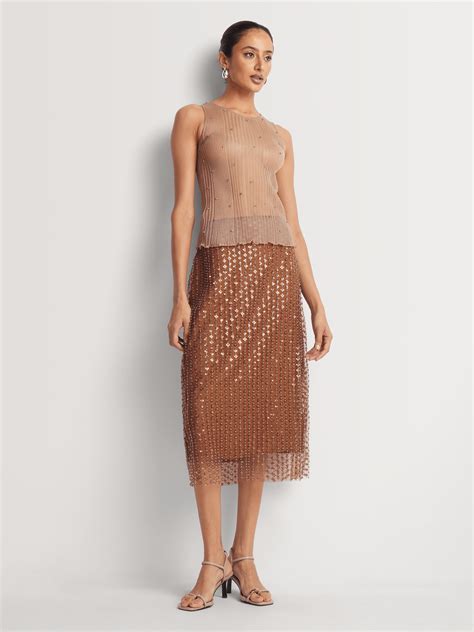 Luella Beaded Midi Skirt - Bash.com