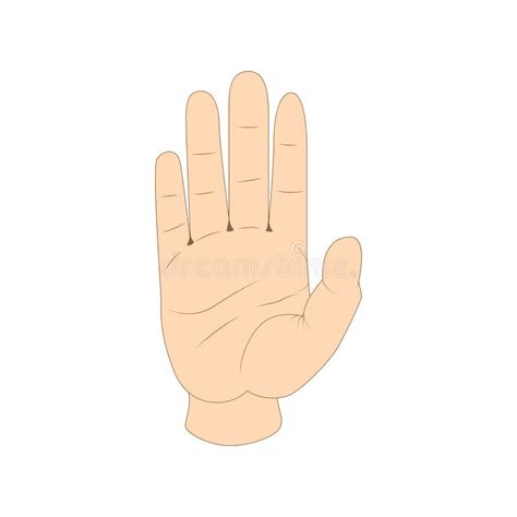 Hand Showing Five Fingers Icon, Cartoon Style Stock Illustration ...