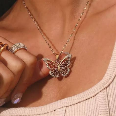 Gold Butterfly Necklace - Etsy