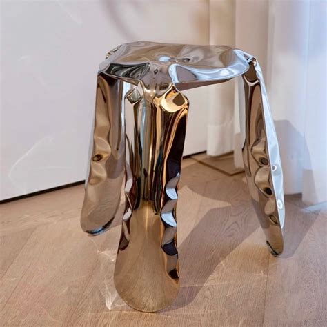 Табурет из полированной нержавеющей стали в стиле Chippensteel Stool in ...