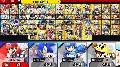 All Characters and Costumes with DLC Pack 1 & 2 Super Smash Bros ...