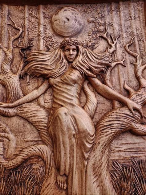 Slavic Mythology Goddess Morana Pagan Wood Carving Wall Art - Etsy ...