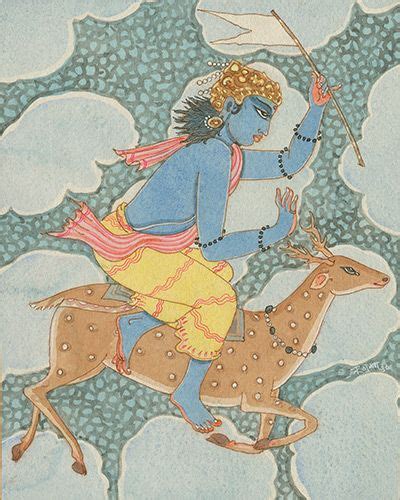 Art & Photos - Lord Vayu, the Wind God, on His Vahana the Deer | Hindu ...