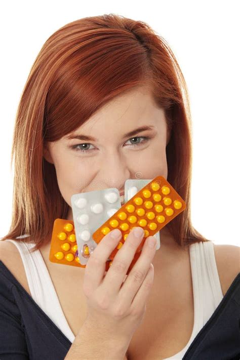 Young woman with pills stock photo. Image of beautiful - 16627778