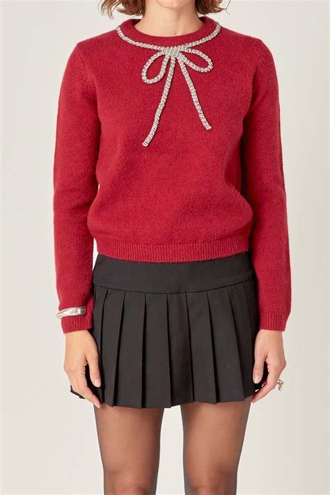 Rhinestone Bow Knit – English Factory