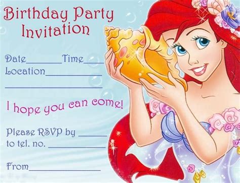 Free Disney Princess Birthday Invitations Printable