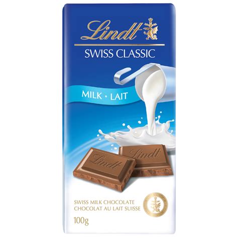Lindt SWISS CLASSIC Milk Chocolate Bar, 100g