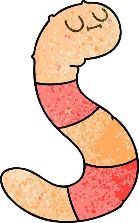 quirky hand drawn cartoon worm 10737708 Vector Art at Vecteezy