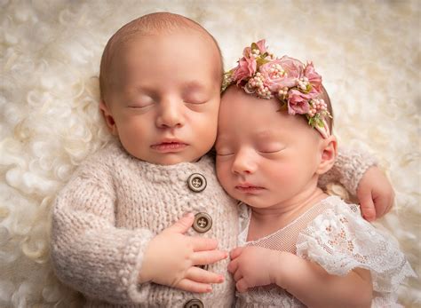 Identical Twin Newborn Babies