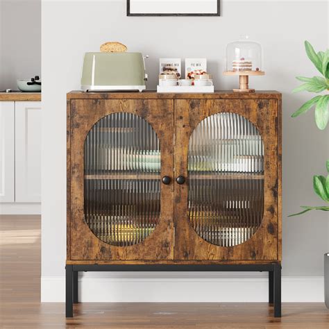 Buffet Sideboard Cabinet with Glass Doors Sideboard with Storage Modern ...