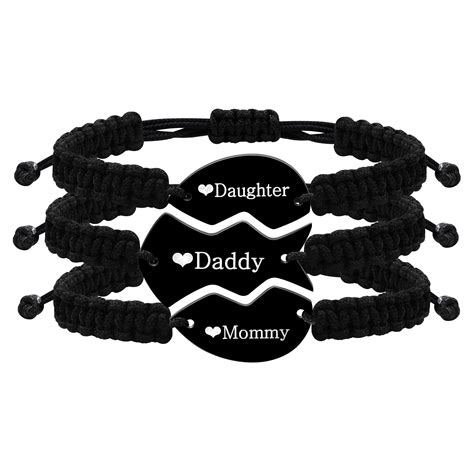 Uloveido Mommy Daddy Daughter Stainless Steel Puzzle Heart Wrap Strand