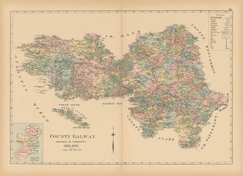 1901 Map of County Galway Reproduction - New England Map Company