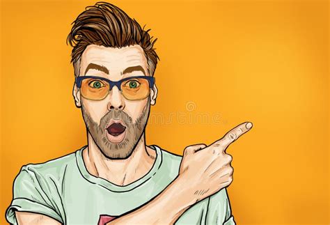 Изумленный модный парень в стеклах с открытым ртом, взглядах в сторону ...