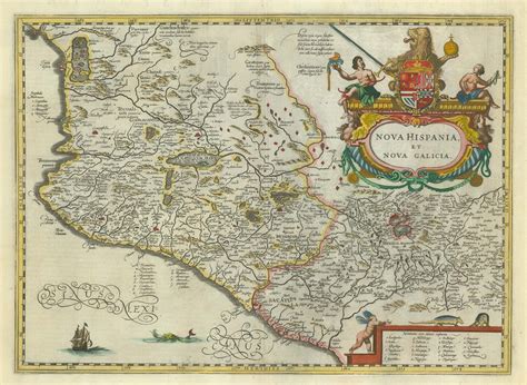 Nova Hispania, et Nova Galicia. by JANSSON, Jan.: (1638) Map | Altea Antique Maps